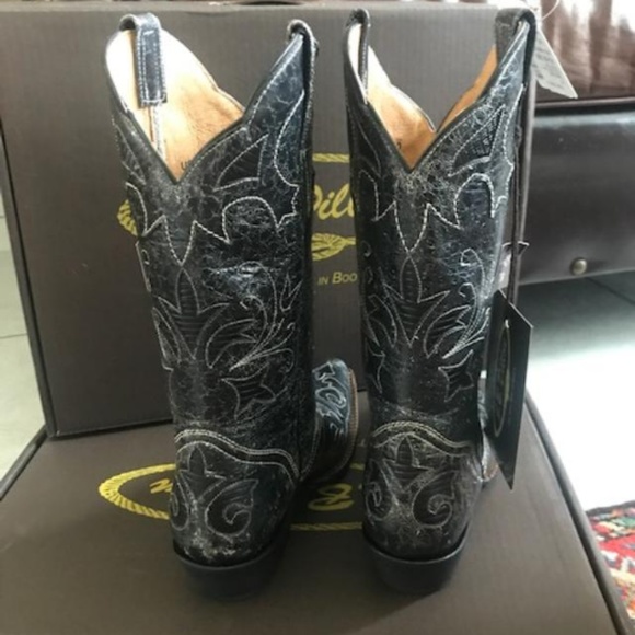 J.B. Dillion Stone Wash Cowboy Boots NEW - Picture 7 of 8